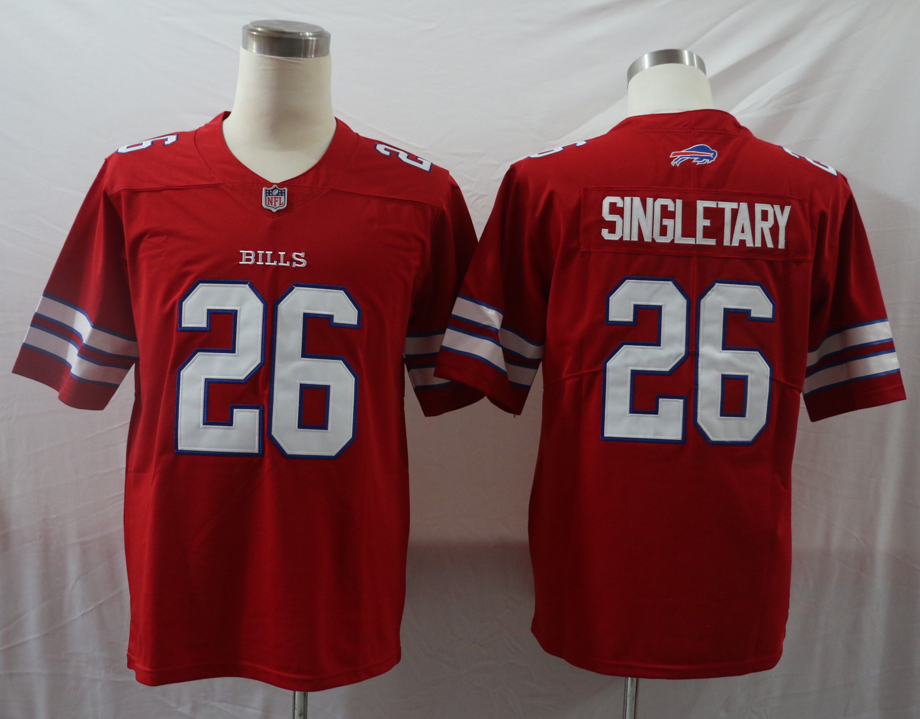 Men Buffalo Bills 26 Singletary Red Vapor Untouchable Limited 2020 Player NFL Jersey